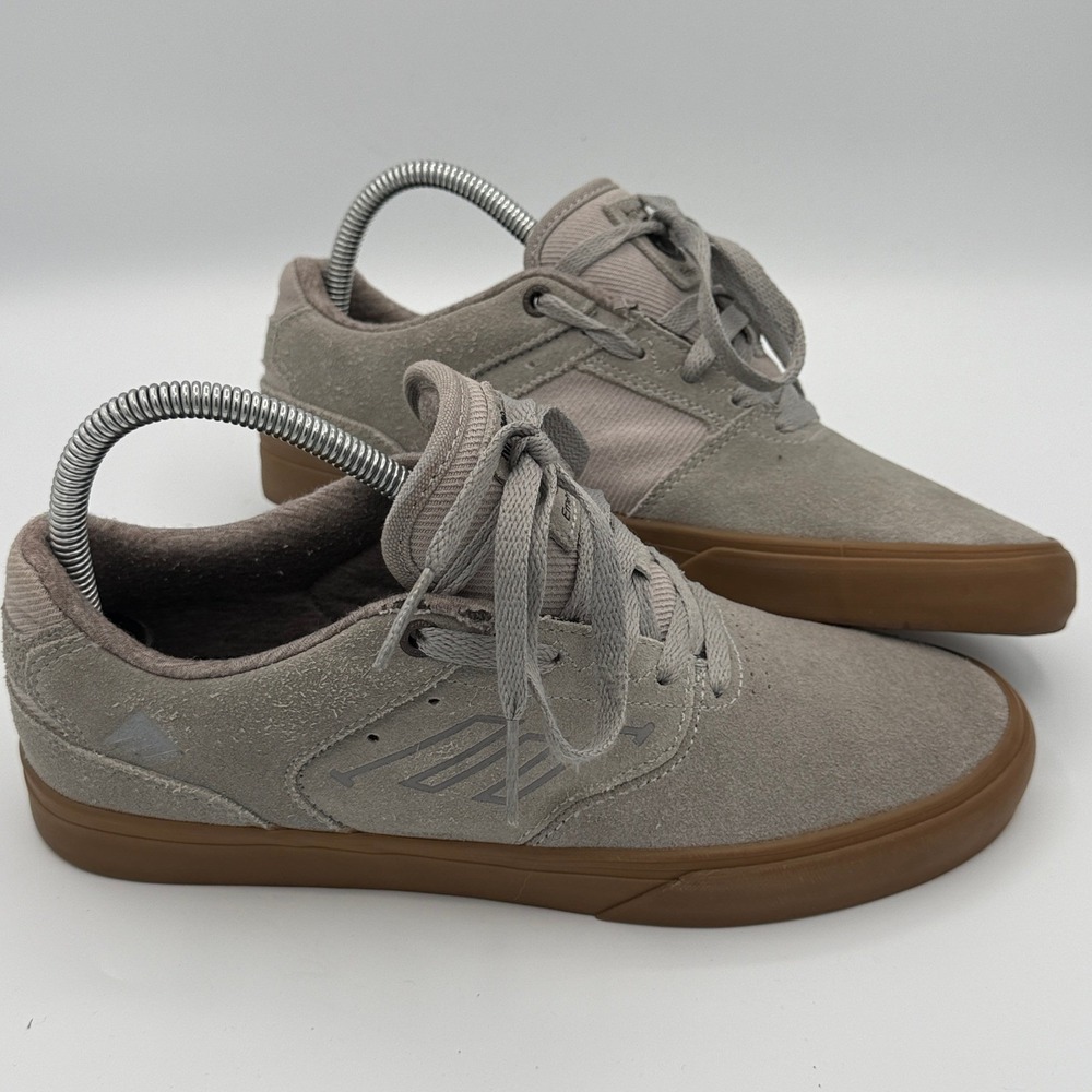 Emerica Reynolds Low Altamont Skate Shoes Mens 8 Grey Gum Suede Sneakers